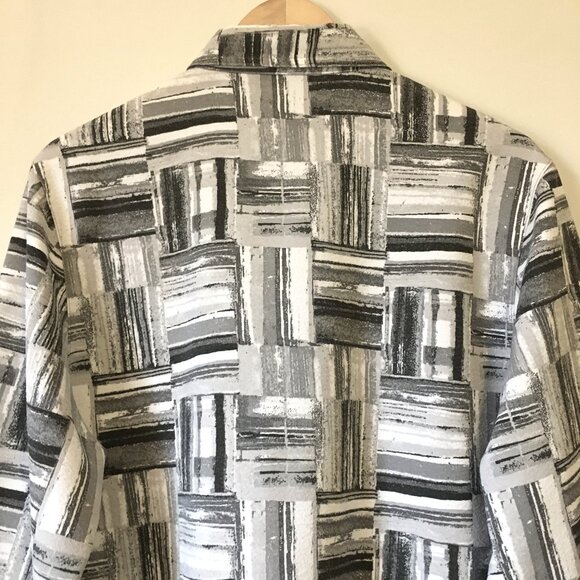 Vintage Blast Modern Bauhaus Mother of Pearl Button Down Dress Shirt - Picture 5 of 14